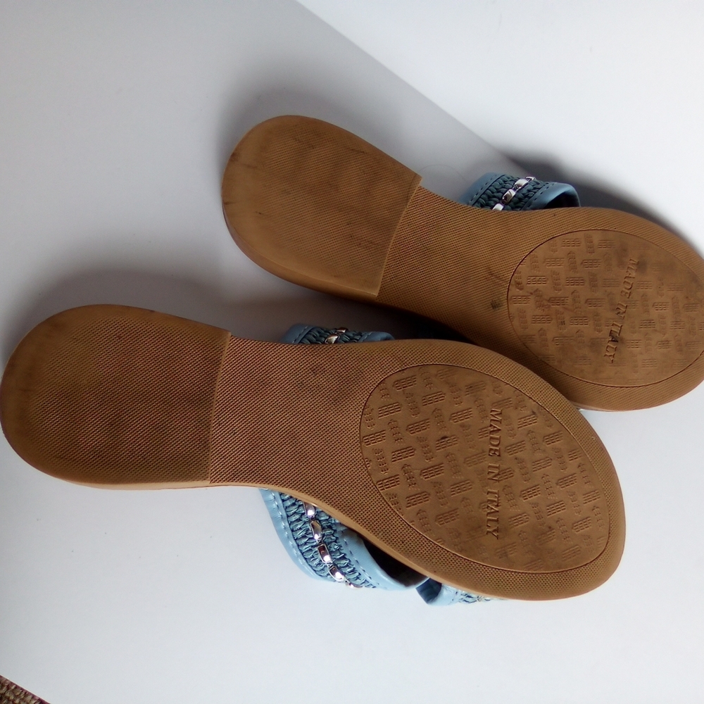 TOSCANELLA Blue Woven Sandals MADE IN ITALY SIZE 6.5 - Picture 7 of 9